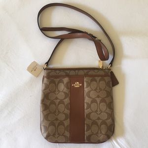 Brown Coach cross body purse